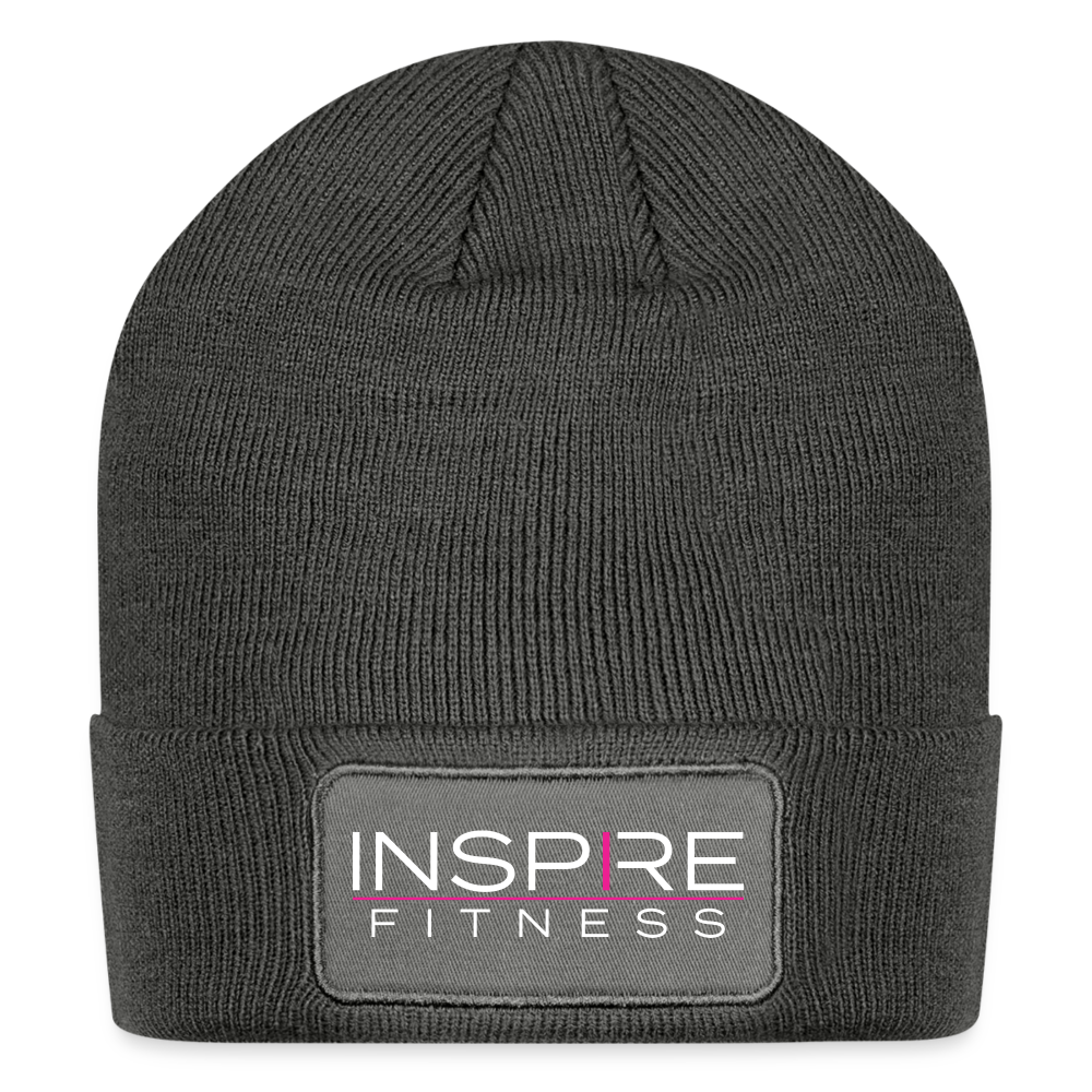 Patch Beanie - charcoal grey