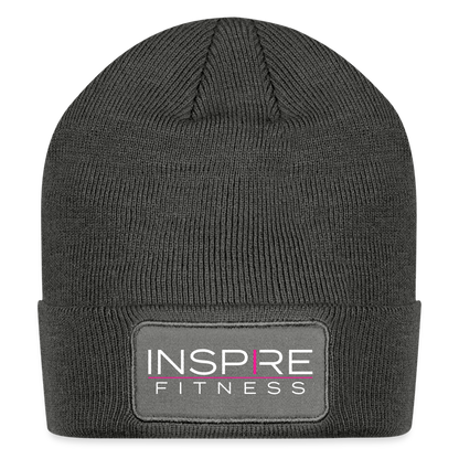 Patch Beanie - charcoal grey