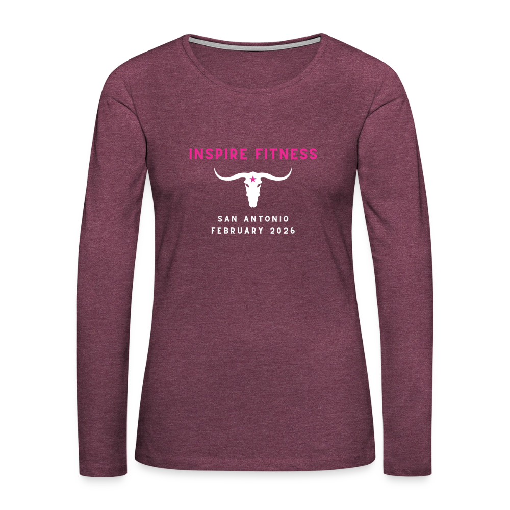 Women's Premium Long Sleeve T-Shirt - heather burgundy