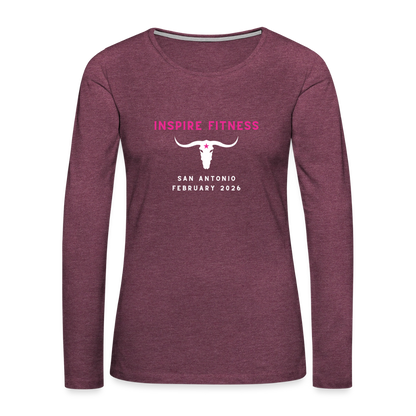 Women's Premium Long Sleeve T-Shirt - heather burgundy
