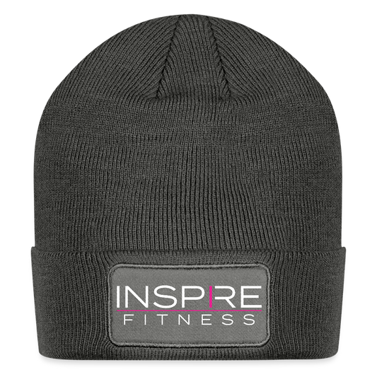 Patch Beanie - charcoal grey