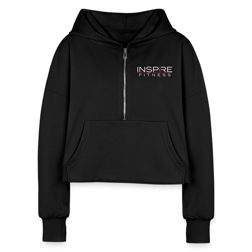 Inspire Women's Half Zip Cropped Hoodie - black